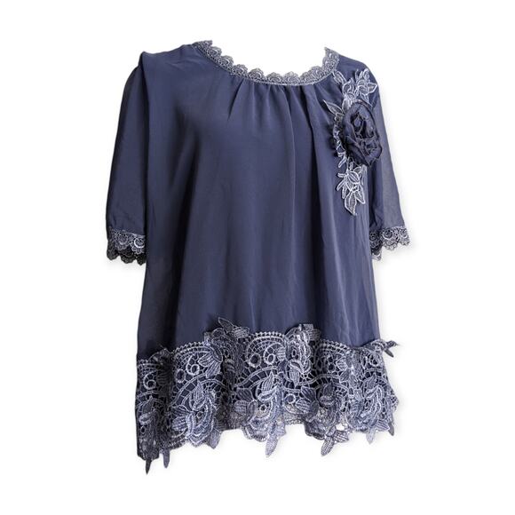 Pretty Angel Tops - Pretty Angel lace & chiffon blouse